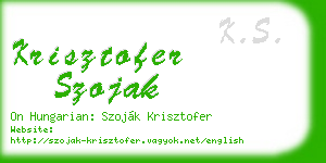 krisztofer szojak business card